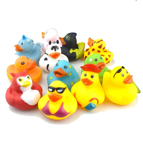 Rubber Duck Bath Toys Vinyl Floating Squeaky Water Toy Novelty Animal Shapes For Kids Toddlers Bathing Fun