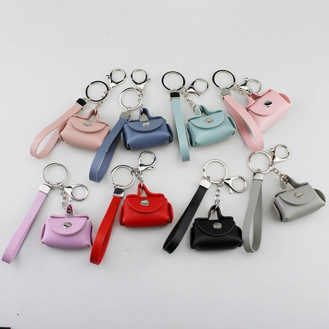 Portachiavi Mini Borsa in Pelle PU Piccolo Portamonete Ciondolo con Chiusura a Moschettone in Lega per Donna Accessori Gioielli