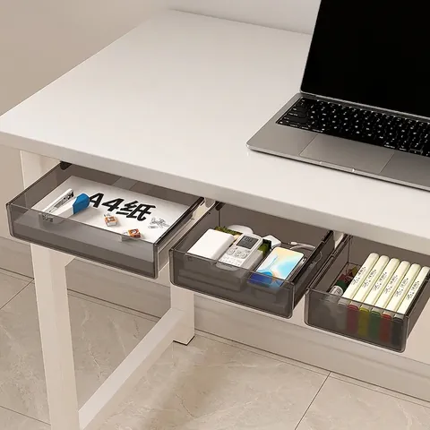 Cassetto Sotto Scrivania Organizzatore Nascosto Adesivo Plastica PET Scatola Di Immagazzinaggio Per Ufficio
