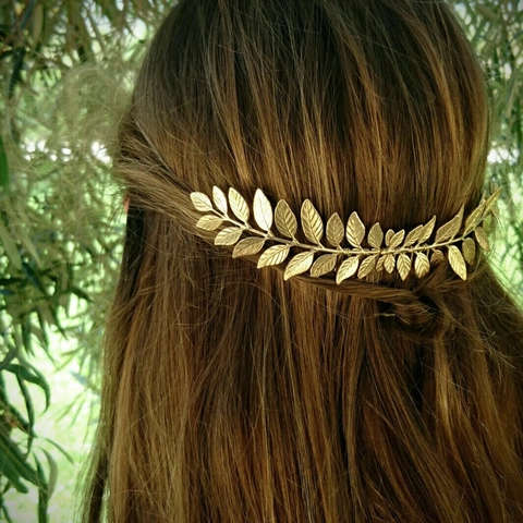 Peineta De Pelo Vintage Con Forma De Hoja Aleación Metal Elegante Tocado Boda Novia Accesorios De Joyería Para El Cabello Para Mujeres