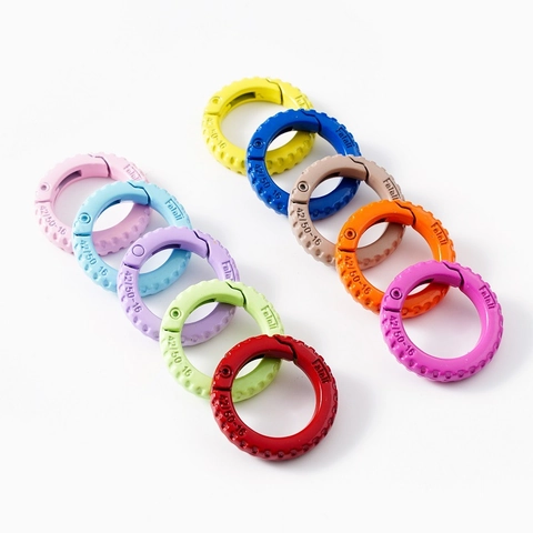 Chiusura Ad Anello A Molla Rotondo In Lega Lacca Colorata Trama Pneumatico Connettore Gioielli DIY Accessorio Portachiavi Borsa