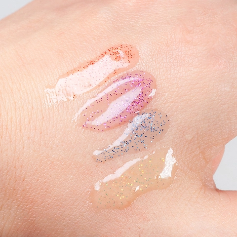 Shimmer Lip Gloss Glitter Moisturizing Double Layer Gradient Lip Oil Rainbow Transparent Tube Makeup For Women