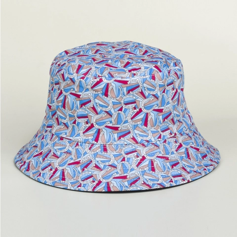 Cappello Da Pescatore Stampa Ferro Di Cavallo Geometrica Colorata Tela Protezione Solare Outdoor Stile Equestre Vintage Unisex
