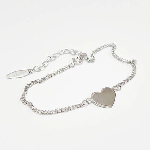 925 Sterling Silver Bracelet With Heart Pendant Minimalist Fine Chain For Women Elegant Daily Fashion Jewelry