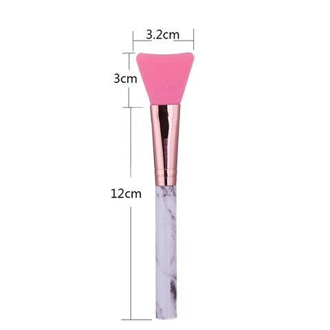 Pinceau Masque Facial en Silicone Outil Applicateur de Masque de Boue Fond de Teint Doux avec Poignée Texture Marbre Outil de Maquillage