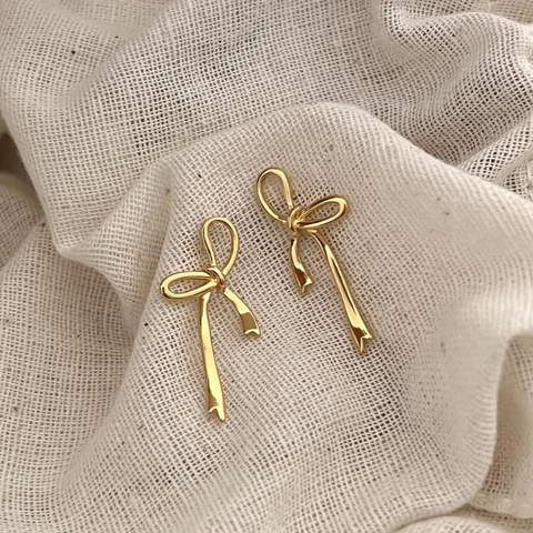 Minimalistische Strik Oorknopjes Kleine Prachtige Koperen Hypoallergene Luxe Mode Sieraden Voor Dames