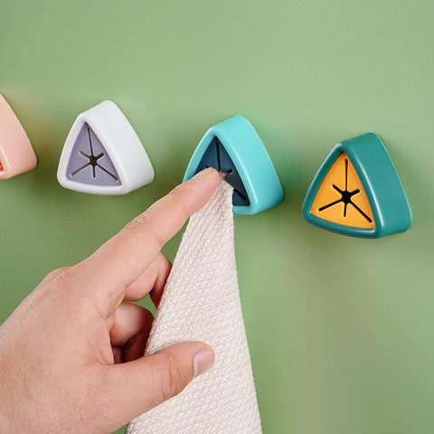 Porta Asciugamani Da Parete Senza Foro Autoadesivo Tappo Per Strofinacci Triangolare Gancio In Silicone Cucina Bagno