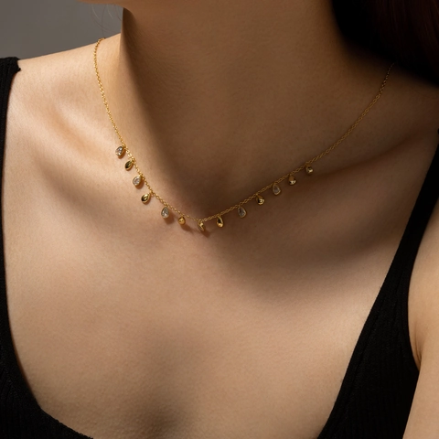 S925 Sterlingsilber Birnenförmig Zirkonia Anhänger Halskette Für Damen Elegant Wassertropfen Design Gold Silber Schmuck Geschenk