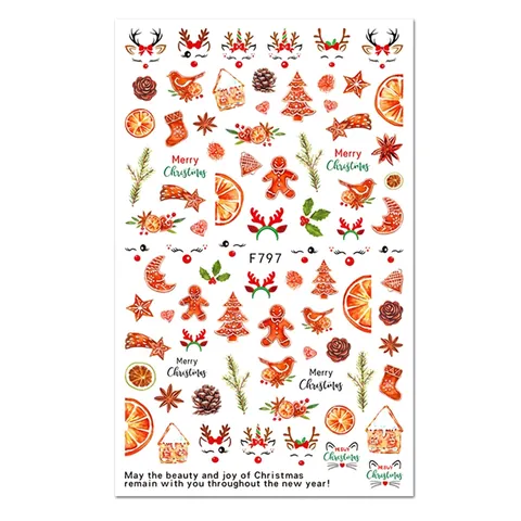 Autocollants Pour Ongles De Noël Père Noël Renne Flocon De Neige Décalcomanies De Vacances D'hiver Pour Femmes Décoration De Manucure