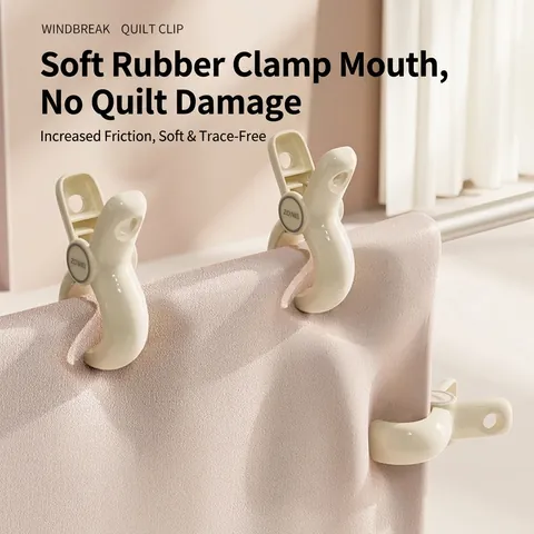 Large Windproof Quilt Clips Non-Slip Laundry Clothes Pegs With Soft Rubber Padding Strong Spring Household Drying Clamps