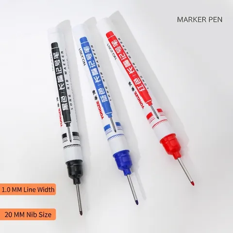 Long Nib Marker Pen Deep Hole Waterproof Quick Drying Oil Based Woodworking Construction Positioning Marking Tools