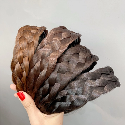 Geflochtenes Perücken Stirnband Kunsthaar Fischgräten Zopf Rutschfest Elegant Haarstyling Zubehör Für Frauen