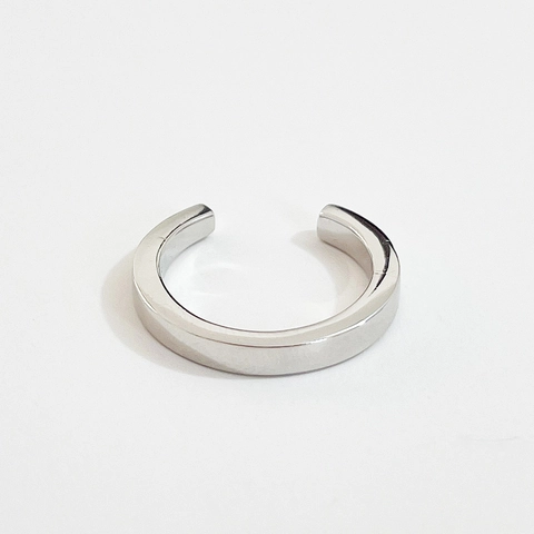 Anello Aperto In Argento Sterling 925 Minimalista Filo Quadrato Solido Geometrico Lucidato Regolabile Gioiello Per Donna