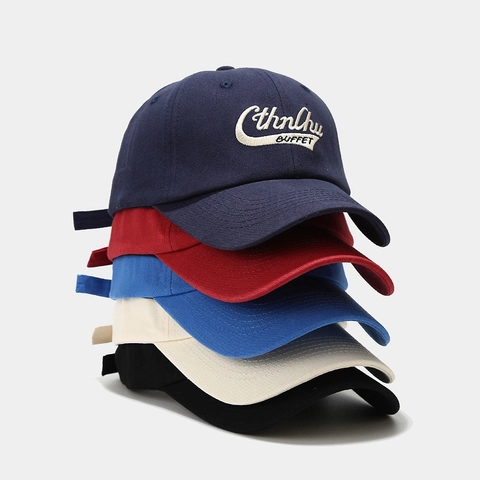 Cappello Da Baseball In Cotone Ricamato Lettera Regolabile Cappello Da Sole All'aperto Retro Tesa Curva Per Uomini Donne