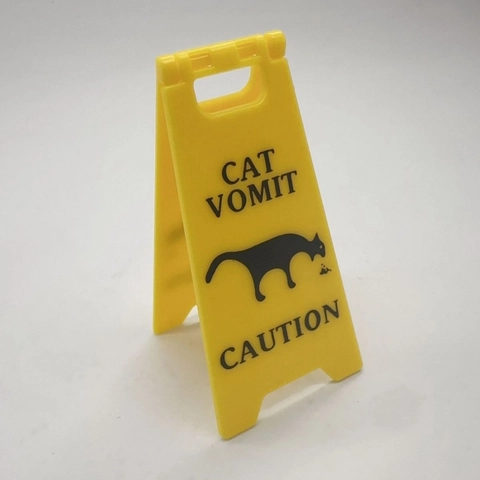 Segnale Avvertimento Miniatura Plastica Gatto Cane Vomito Cautela Non Fumare Novità Decorazione Scrivania Umorismo Regalo