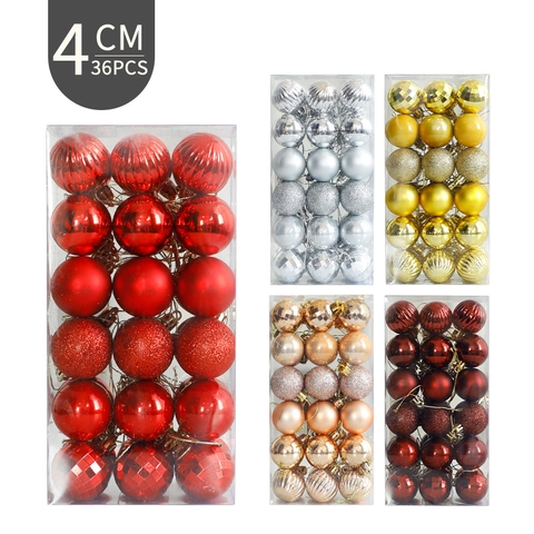 Kerstballen Decoratieve Ballen Plastic Glanzend Mat Glitter Geribbeld Patronen Hangende Feest Ornementen Elegant