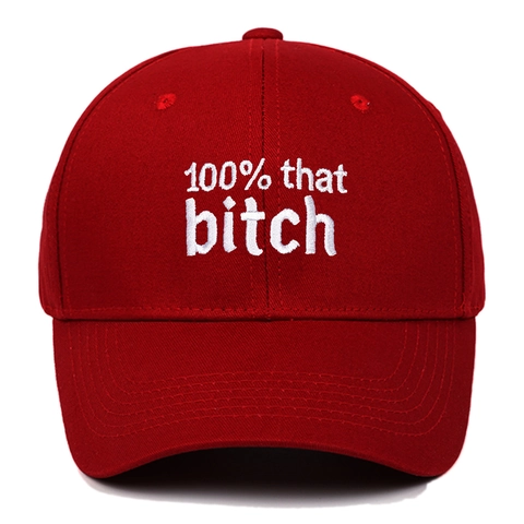 Berretto da Baseball Ricamato 100% That Bitch per Uomo Donna Regolabile in Cotone Cappello da Sole Casual Outdoor