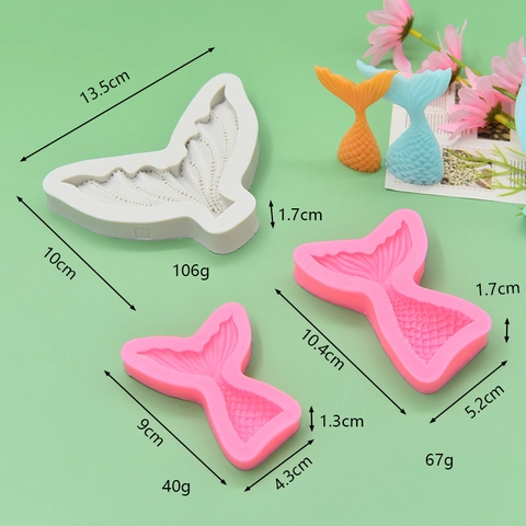 Mermaid Tail Silicone Mold Food Grade For Cake Decoration Fondant Chocolate DIY Baking Tools Fish Scale Texture