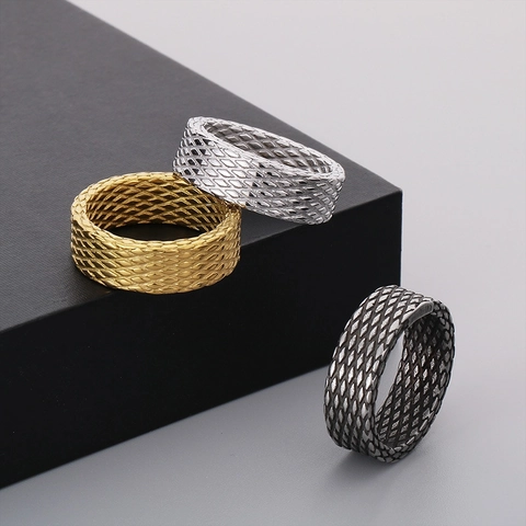 Anello Da Uomo In Acciaio Inossidabile Vintage Motivo A Rombi Retro Punk Hip Hop Gioielli Di Moda