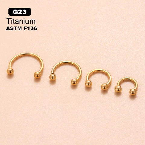 Aro De Herradura De Titanio G23 Barbell Circular Rosca Interna Piercing Nariz Labio Cartílago Joyería ASTM F136