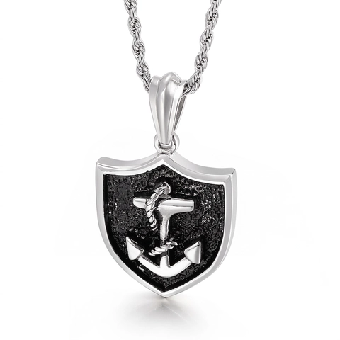 Gothic Skull Anchor Lion Head Pendant Stainless Steel Vintage Punk Hip Hop Jewelry For Men Retro Cast Charm
