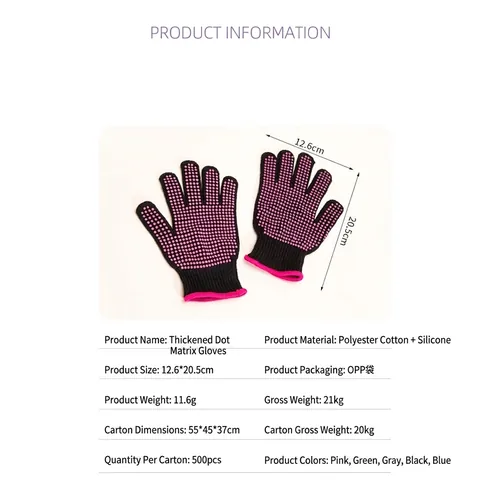 Guantes De Peinado Resistentes Al Calor Algodón Silicona Antideslizante Con Puntos Protección Para Plancha De Pelo Rizador