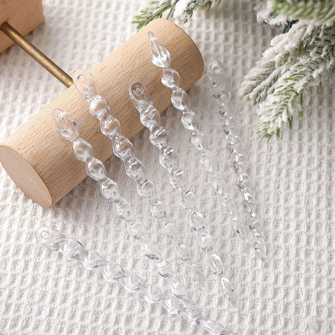 Ornamenti Natalizi Trasparenti Pendenti Appesi Plastica Acrilica Spirale Ghiaccioli Stelle Fiocchi Per Decorazione Albero