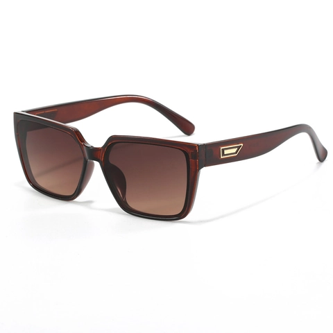 Gafas De Sol Cuadradas De Moda Montura De Plástico Extragrande Lentes Degradadas Decoración De Metal Vintage Para Hombres Mujeres
