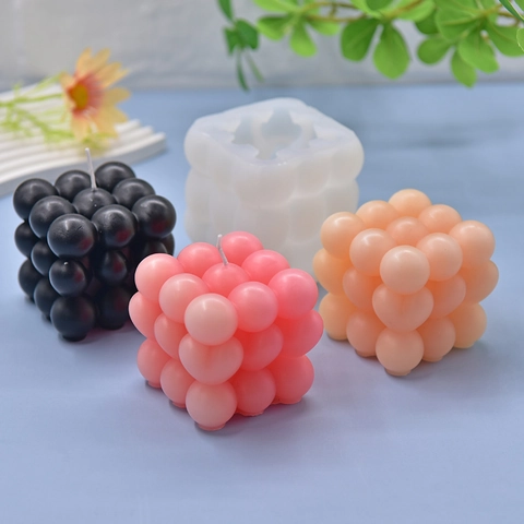 Bubble Cube Silikonform 3D Quadratisches Ball Design DIY Backen Kuchen Schokolade Seife Kerze Herstellung Werkzeug Flexibel Antihaft