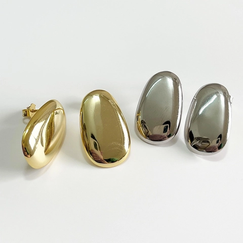 Orecchini A Lobo Fagiolo Ovali Minimalisti Argento Sterling 925 Lucidato A Specchio Goccia Gioielli Donna Stile Coreano