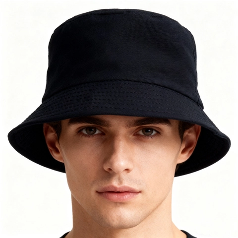 Cotton Bucket Hat Solid Color Flat Top Sun Protection Fisherman Hat For Outdoor Travel Casual Unisex Basin Hat
