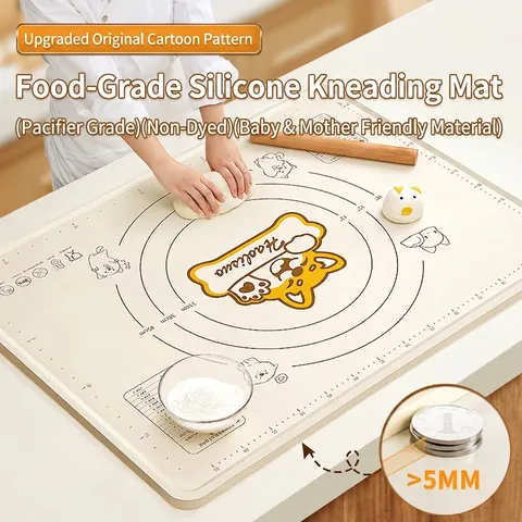 Silicone Kneading Mat Food Grade Non Stick Baking Sheet With Measurement Scale And Temperature Chart For Rolling Dough