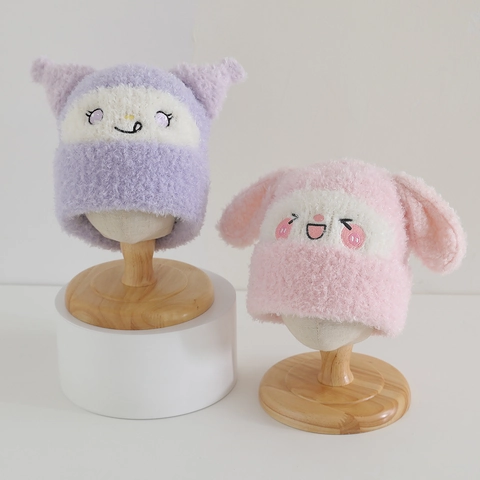 Berretto In Peluche Invernale Per Bambini Caldo Antivento Orecchie Di Animali Cartone Animato Morbido