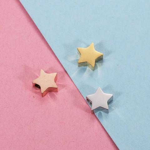 Pentagram Star Beads Pendants 304 Stainless Steel Mirror Polished Charms For DIY Jewelry Making Bracelet Necklace Accessories