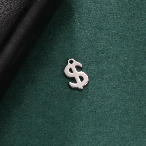 Stainless Steel Dollar Sign Pendant For Jewelry Making DIY Hollow Currency Symbol Charm For Necklace Bracelet Hip Hop Punk Jewelry