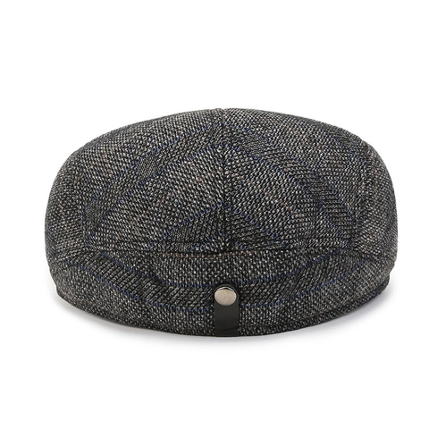 Coppia Piatta Vintage Da Uomo In Tweed Di Lana Con Paraorecchie Calda Antivento A Spina Di Pesce Berretto Per Inverno