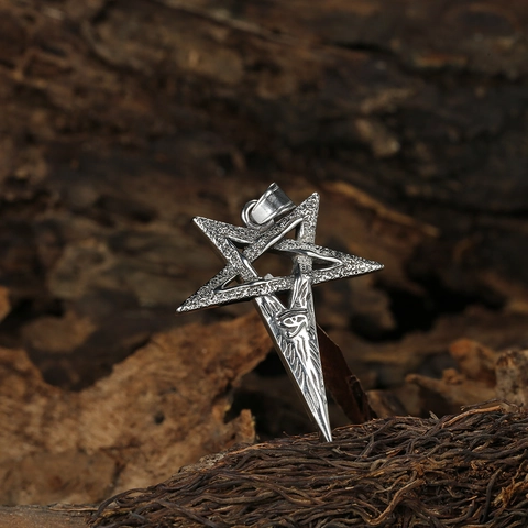 Collana Con Pendente Pentacolo Invertito Gotico Acciaio Inossidabile Occhio Di Horus Gioielli Stile Vichingo