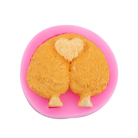 Corgi Po Silikonform Für Schokolade Fondant Kuchendekoration Realistische Hundeform DIY Harz Ton Handwerk Werkzeug Pink Grau