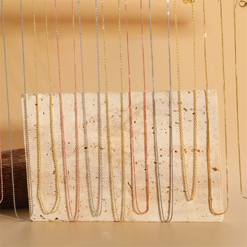 Collier Chaîne Universel Cuivre Plaqué Or Réglable Extrémité Aiguille Pour Pendentifs DIY Boîte O Perle Femmes