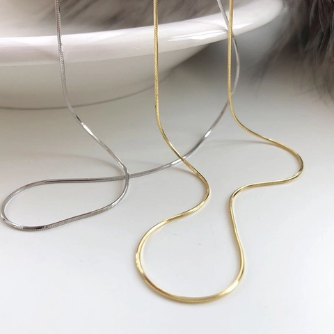 Collana A Catena Di Serpente Minimalista Argento Sterling 925 Delicato Leggero Stratificato Girocollo Per Donne Uomini Stile Ins