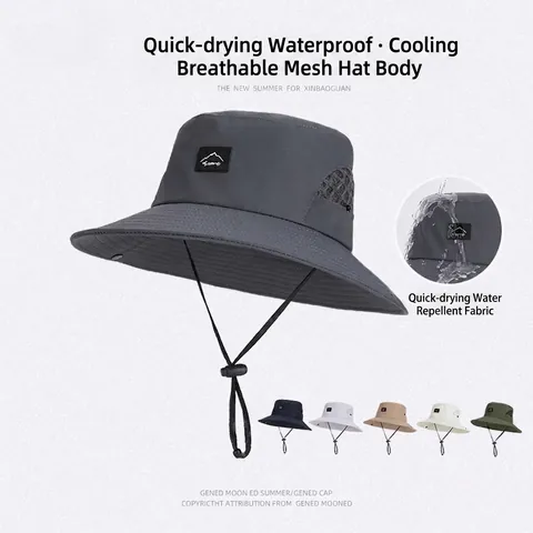 Cappello Da Pescatore Outdoor Impermeabile Rete Traspirante Tesa Larga Protezione Solare Asciugatura Rapida Pesca
