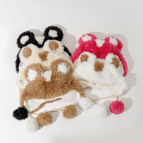 Cappello Orecchie Di Orso Peluche Pelliccia Sintetica Inverno Caldo Berretto Paraorecchie Con Pom Pom Antivento Fodera In Pile Donne