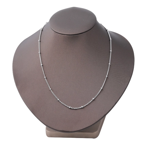 Collar De Cadena De Bolas De Acero Inoxidable Joyería Minimalista De Clavícula Con Cierre De Langosta Y Extensión