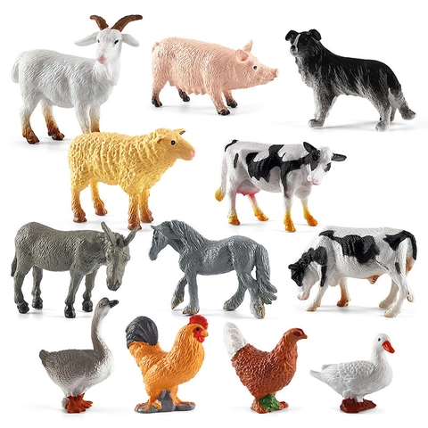 Realistische Miniatur Farm Tierfiguren PVC Kunststoff Solide Spielzeugmodelle Pädagogische Wildtiere Meerestiere Lebenszyklus