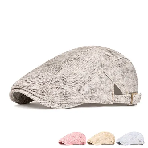 Gorra Plana De Algodón Lavado Vintage Para Hombres Mujeres Hebilla Ajustable Retro Newsboy Ivy Sombrero Estilo Callejero