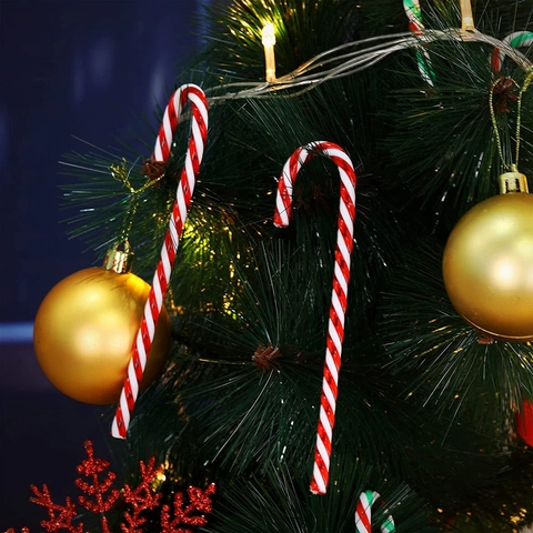 Ornamenti Di Bastoncini Di Zucchero Di Natale Plastica A Righe Spirale Decorazione Da Appendere Per Albero Di Natale