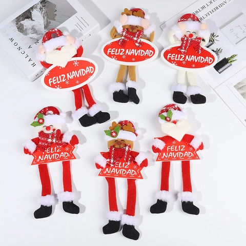 Weihnachtsschmuck Hängen Weihnachtsmann Schneemann Rentier Plüsch Vliesstoff Feliz Navidad Schilder Festliche Hausbaum Dekoration