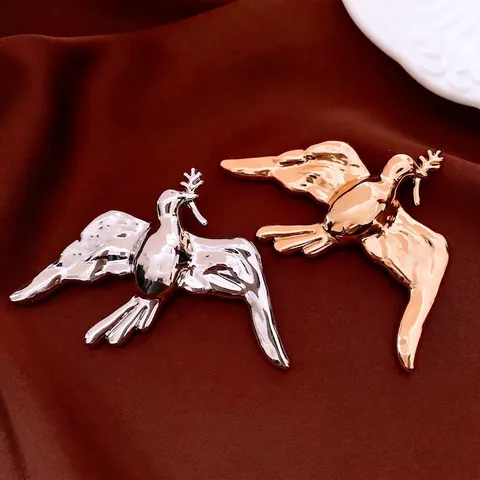 Broche Colombe De La Paix En Alliage Poli Miroir Épingle Oiseau Pour Costume Robe Bijoux Minimalistes Mode Accessoires Femmes
