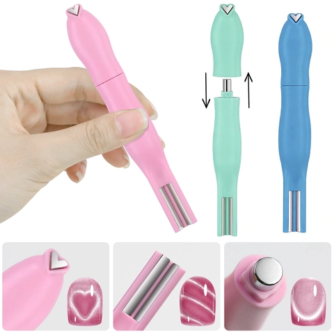 Multi-functional Nail Art Cat Eye Magnet Tool Detachable Heart Shape Magnet Pen For Gel Polish DIY Manicure Design