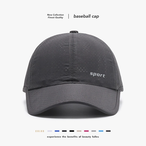 Mesh Baseball Cap Quick Dry Breathable Lightweight Laser Punched Outdoor Sports Fishing Sunshade Hat Unisex Adjustable